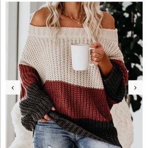 Oversize off shoulder sweater